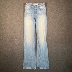 BKE Stella Mid Rise Slim Fit Bootcut Jeans Light Wash Distressed Size 23x31.5